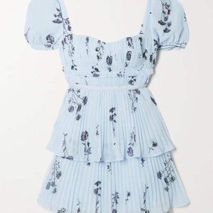 SELF-PORTRAIT Floral-print tiered chiffon mini dress